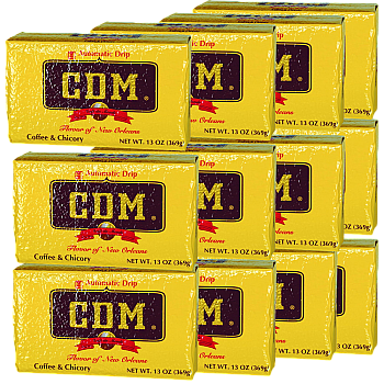 CDM Dark Roast Coffee & Chicory (Auto Drip) 13 oz Brick Pack of 12