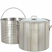 CRAWFISH POT 82 Qt. Stockpot w/Lid & Basket- Stainless