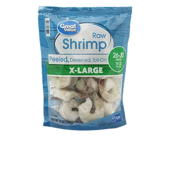 Great Value Frozen 26/30 Raw P&d Tail On Shrimp 12 oz