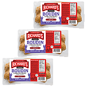 Richard's Hot Pork Boudin 16 oz Pack of 3