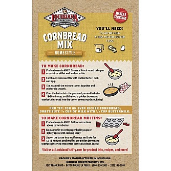 Louisiana Fish Fry Cornbread Mix Package